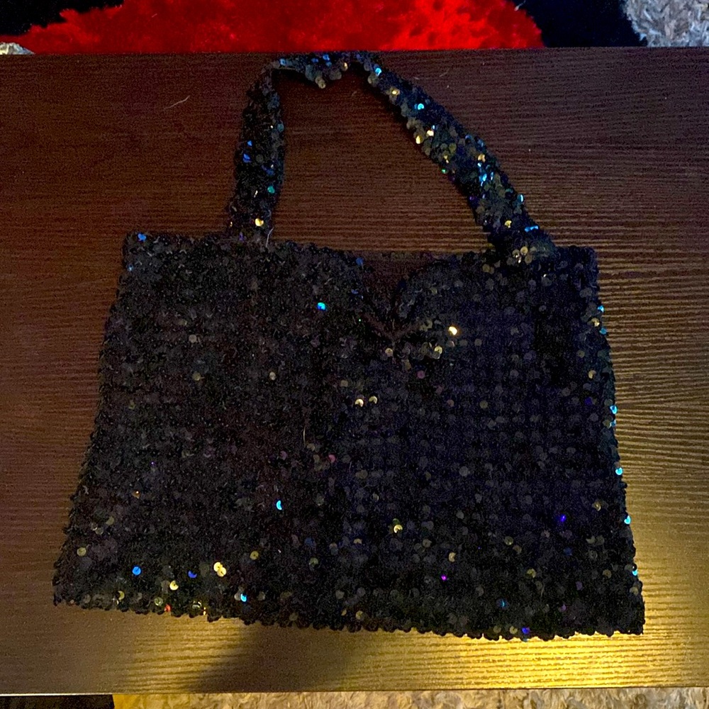 Black, sequin crop top